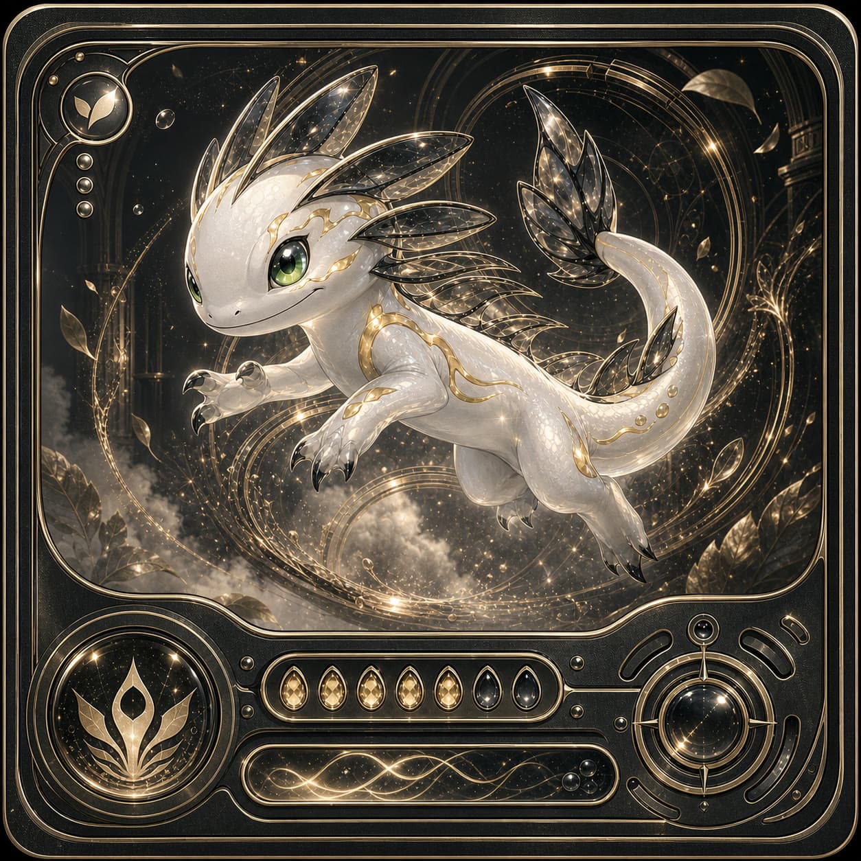 Luxury collectible card featuring the crystal sky creature